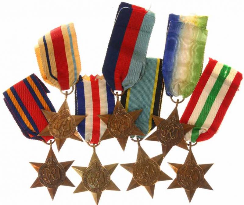WOII, lot van 7 verschillende 'Star' medailles