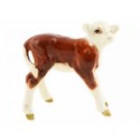 Porseleinen beeld: Hereford Calf, model 1406B, gemerkt Beswick, -7,4 cm hoog-