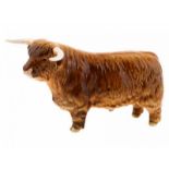 Porseleinen beeld: Highland Bull, model 2008, gemerkt Beswick -12,7 cm hoog-