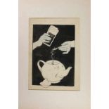 Piet van der Hem (1885-1961), 'Zuivere Thee', gemengde techniek, gesigneerd - 36 x 24 cm -