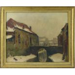 W. A. Knip (1883-1967), winters stadsgezicht, olieverf op doek, gesigneerd -40 x 50 cm-