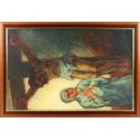 Lucien Nolens (1879-1954), gekruisigde Christus, olieverf op doek, gesigneerd links boven -85 x 55