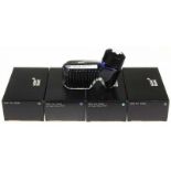 Five 50ml Montblanc Ink bottles: racing green, sepia, turquiose, royal blue and black-blue
