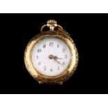 14kt geelgouden dames vestzakhorloge - diameter 30 mm