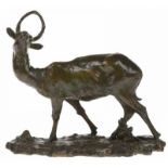 Edgard Joris (1885-1916), bronzen beeld van een antilope, cire perdue, gesigneerd en gemerkt in de
