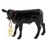 Porseleinen beeld: 'Aberdeen Angus Calf', Border Fine Arts, in originele doos -8 cm hoog-