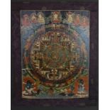 Thangka: Boeddha mandala, Tibet, midden 20e eeuw - 65 x 50 cm -