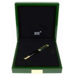 Montblanc Limited Edition 2002, Qing Dyntasy 1818/2002, fountain pen with 18ct gold nib and jade