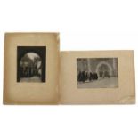 Johan Huijsen (1877-1959), twee fotografische kooldrukken: 'Slop Willemsstraat 83-85' uit 'Amsterdam