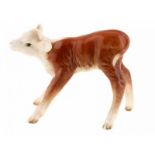 Porseleinen beeld: Hereford Calf, model 854, mouth closed, gemerkt Beswick -11 cm hoog-