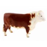 Porseleinen beeld: Hereford Bull, model 949, gemerkt Beswick -14,6 cm hoog-