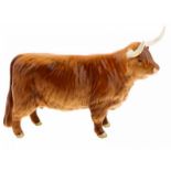 Porseleinen beeld: Highland Cow, model 1740, gemerkt Beswick -13,3 cm hoog-