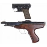 Naoorlogs, Diana Mark IV luchtdrukpistool, in werkende staat, toegevoegd werkend alarmpistooltje