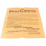 Proclamatie Utrecht 7 mei 1945 ter gelegenheid van de bevrijding, 44x55 cm