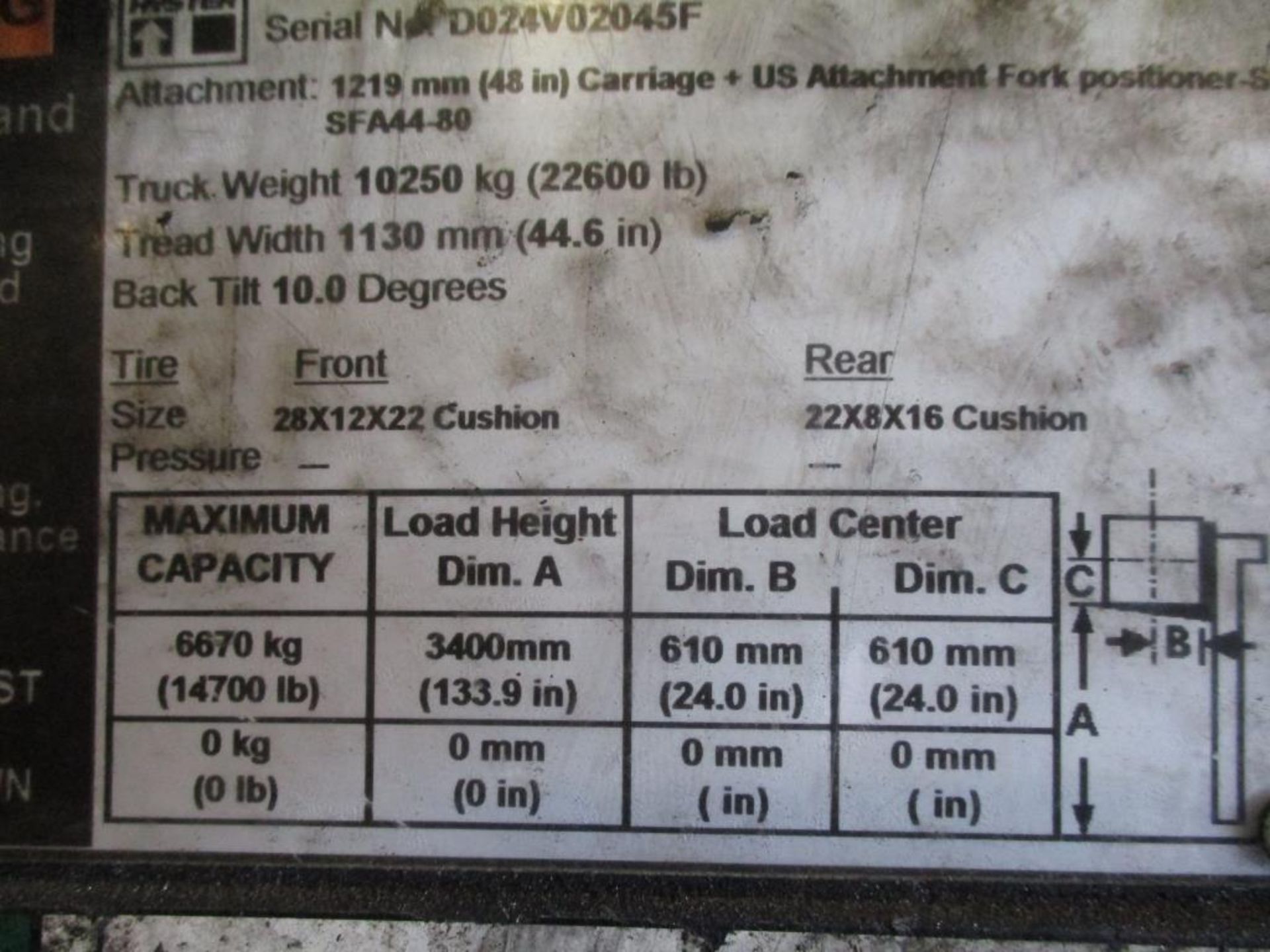 Hyster S155FT Forklift (14,700 lb. capacity) - Image 9 of 9