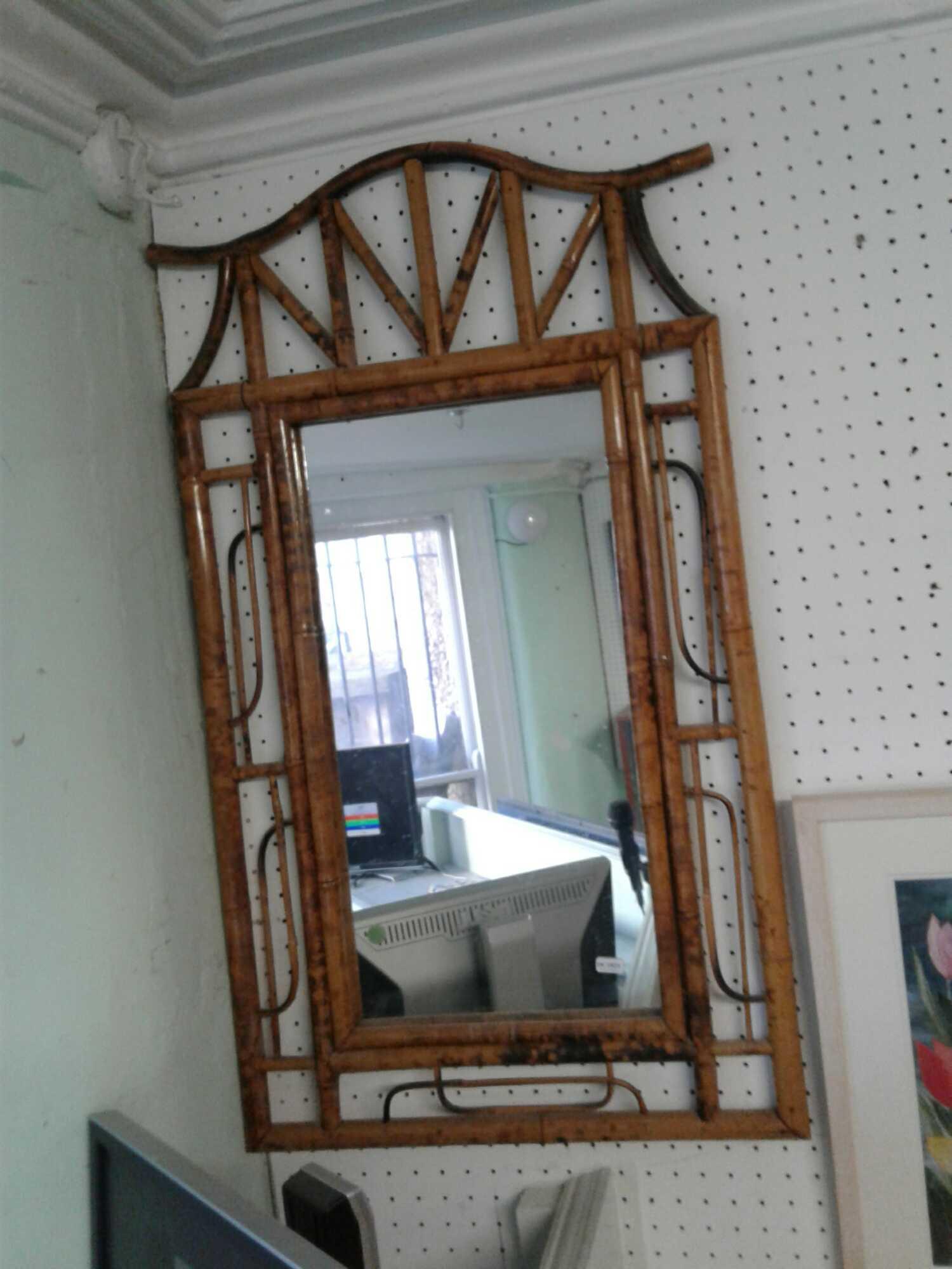 CANE FRAMED WALL MIRROR