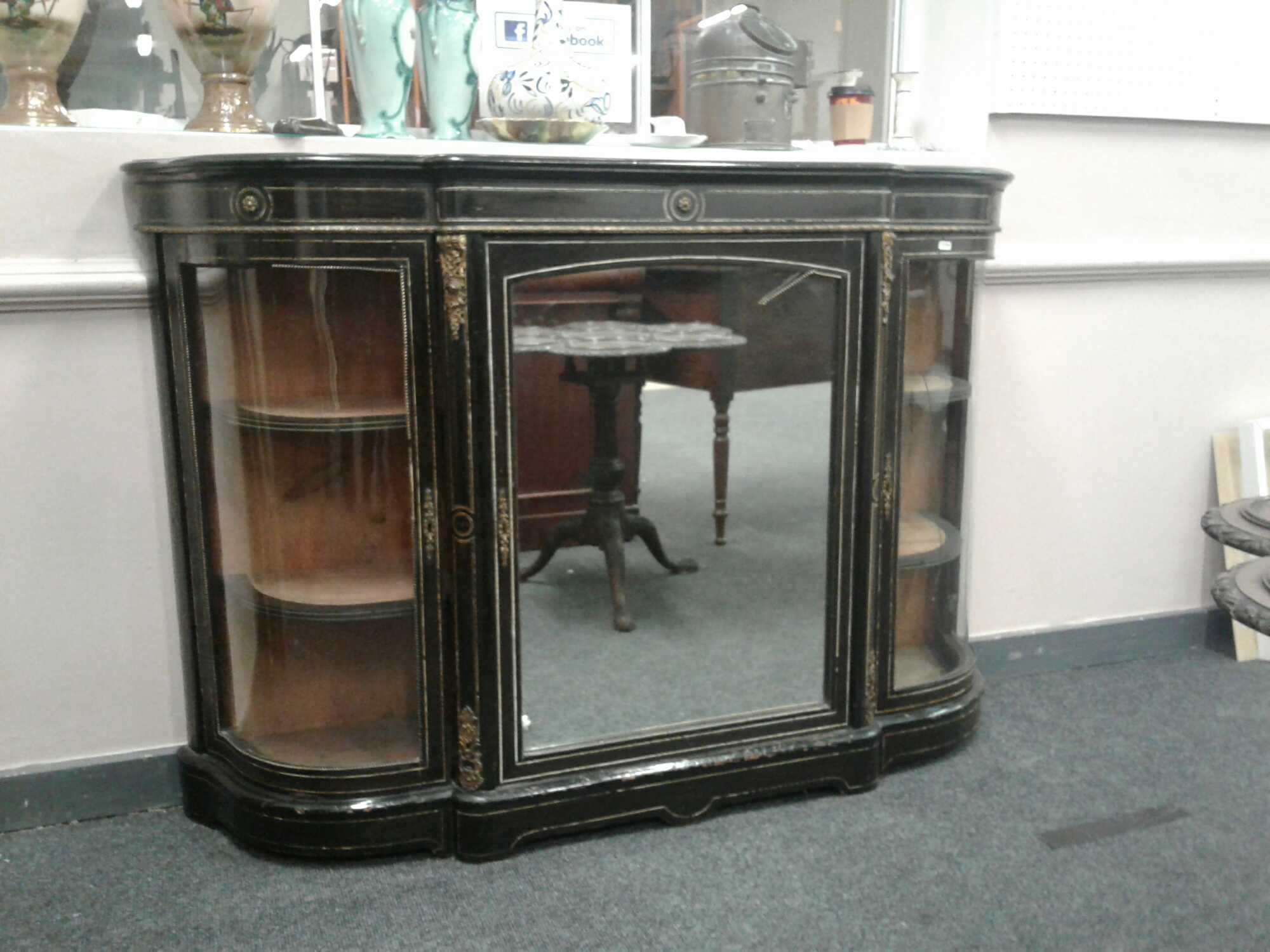 VICTORIAN EBONISED CREDENZA