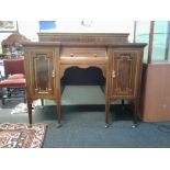 EDWARDIAN INLAID MAHOGANY KNEEHOLE WRITING DESK