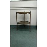 EDWARDIAN INLAID MAHOGANY CORNER TABLE