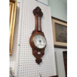 EDWARDIAN OAK CASED BANJO BAROMETER