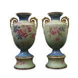 PAIR OF CONTINENTAL PORCELAIN URNS