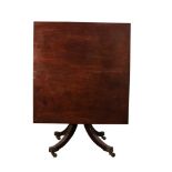 GEORGE III AND LATER MAHOGANY SNAP TOP DINING TABLE