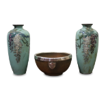 PAIR OF ORIENTAL CLOISONNE VASES