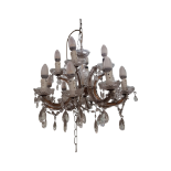 EIGHT BRANCH CUT AND MOULDED GLASS CHANDELIER