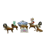 COLLECTION OF POTTERY AND PORCELAIN ANIMAL FIGURES