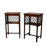 PAIR EDWARDIAN MAHOGANY SIDE TABLES