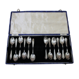 CASED SET OF SIX BIRMINGHAM SILVER COFFEE SPOONS