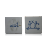 PAIR OF DUTCH BLUE AND WHITE TILES