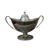 LATE VICTORIAN SILVER PLATED SOUP TUREEN