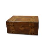 VICTORIAN FRUITWOOD AND WALNUT JEWELLERY BOX