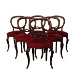 SET SIX VICTORIAN MAHOGANY DINING CHAIRS