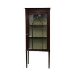 EDWARDIAN INLAID MAHOGANY CHINA CABINET