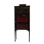 EDWARDIAN INLAID MAHOGANY CHINA CABINET