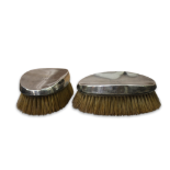 PAIR OF BIRMINGHAM SILVER MOUNTED CLOTHES BRUSHES