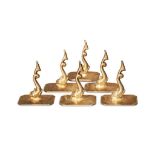 SET SIX WHITE METAL MENU STANDS