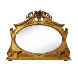 VICTORIAN GILT FRAMED OVERMANTEL MIRROR