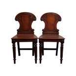 Pair of William IV mahogany Hall chairs