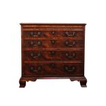 GEORGE III AND LATER WALNUT CHEST OF DRAWERS