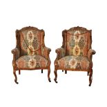 PAIR CONTINENTAL ELBOW CHAIRS