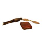 PAIR TORTOISE SHELL AND BRASS LORGNETTE SPECATCLES