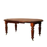 LATE VICTORIAN MAHOGANY EXTENDING DINING TABLE