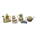 SADLER CREAM AND GILT FOUR PIECE TEA SET