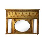 GEORGE III GILT FRAMED COMPARTMENT MIRROR