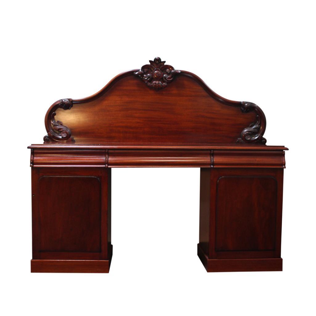 VICTORIAN MAHOGANY PEDESTAL SIDEBOARD