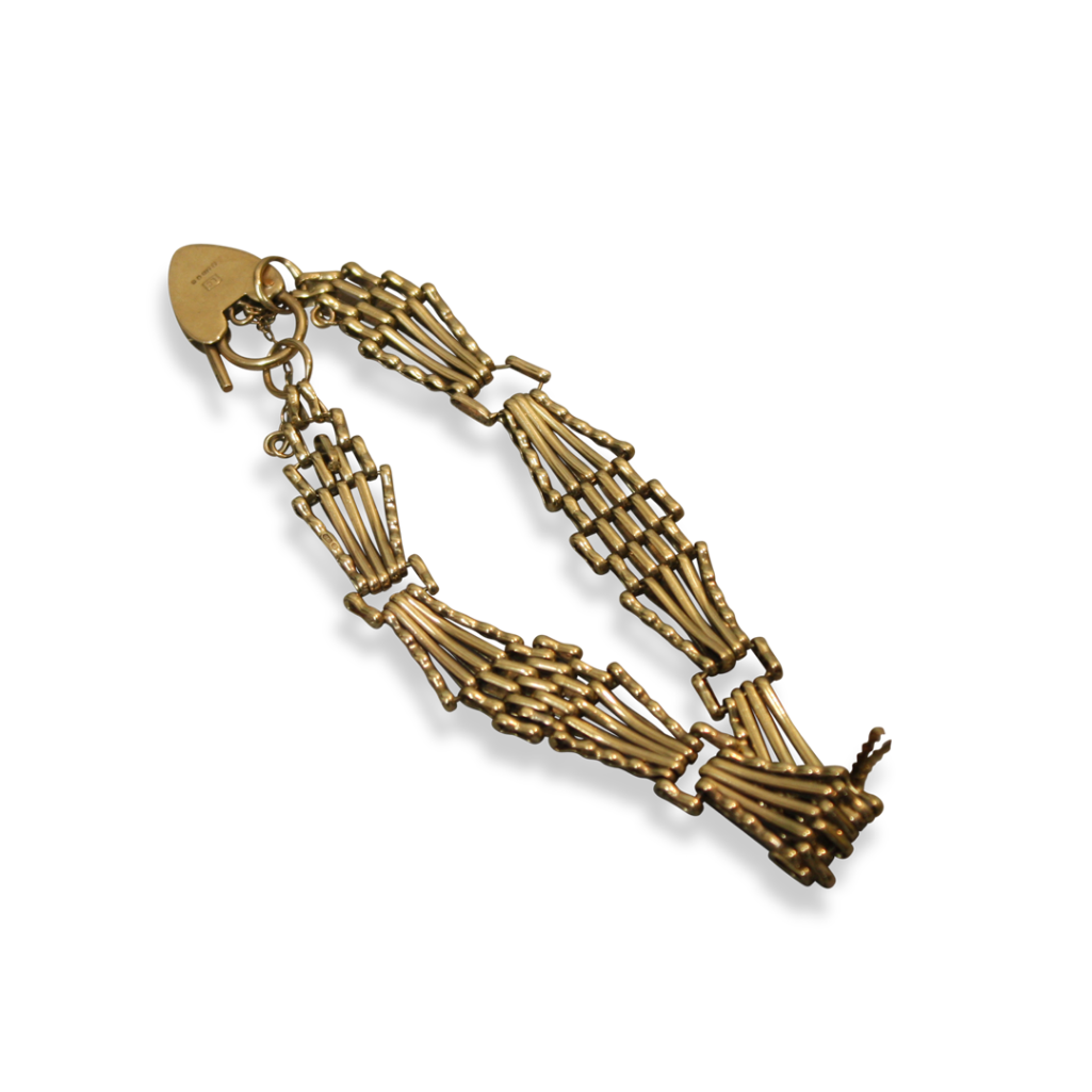 LADIES 9CT GOLD GATE BRACELET