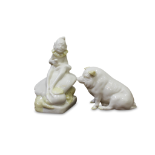 TWO BELLEEK IRISH PORCELAIN FIGURES